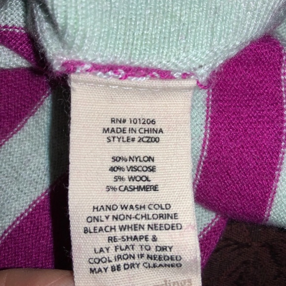 Soft Surroundings Sierra Striped Cashmere Blend Sweater Size XS Lagenlook - Picture 5 of 6